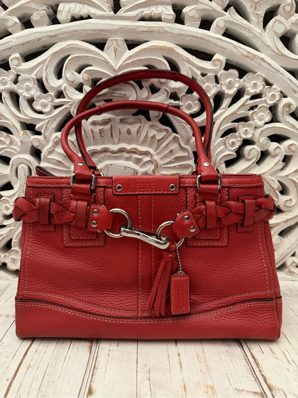 Coach Red Leather Handbag